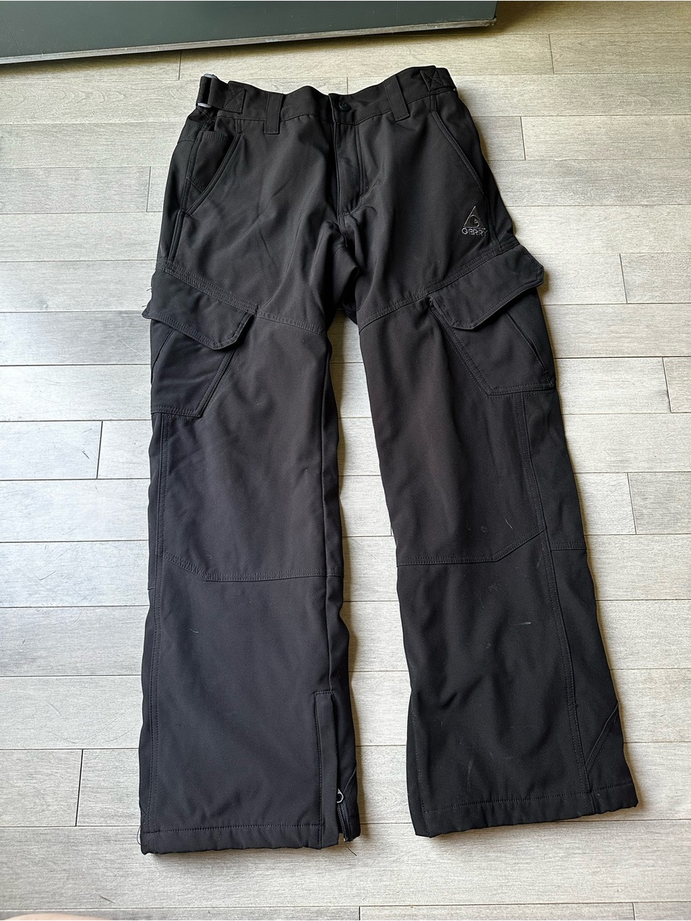 Gerry Snow Pants Men Size L Nylon Black Fleece Lined Adjustable Heavyweight